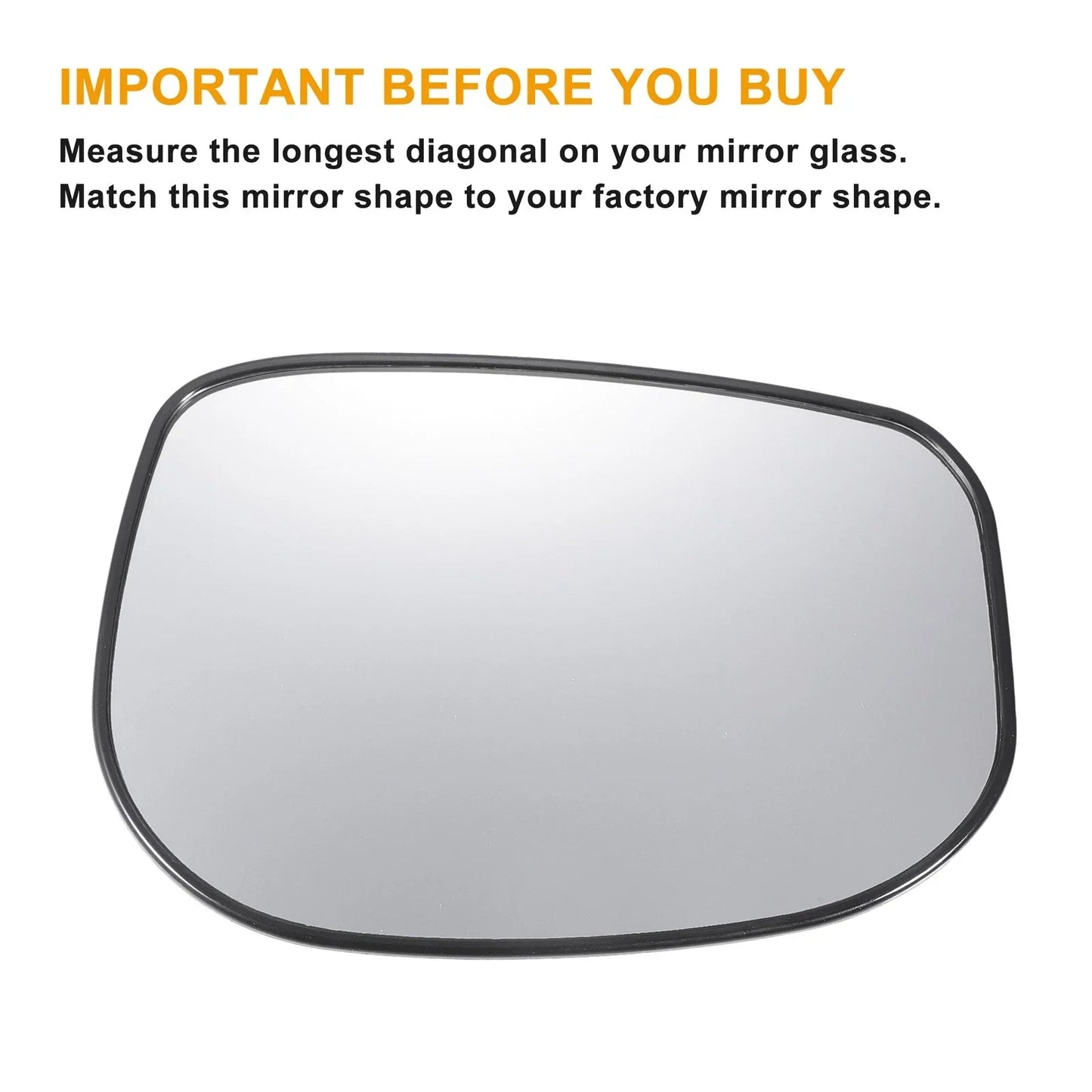 Pair White Mirror Glass w/ Back Non-heated for Honda Fit (2009-2013)
