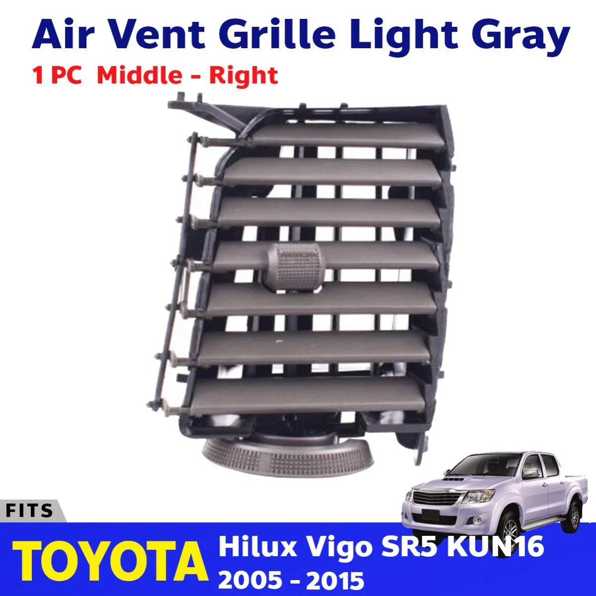 Air-condition AC Ventilator Grille Middle RH Gray Fits Toyota Hilux Kun SR 05-15