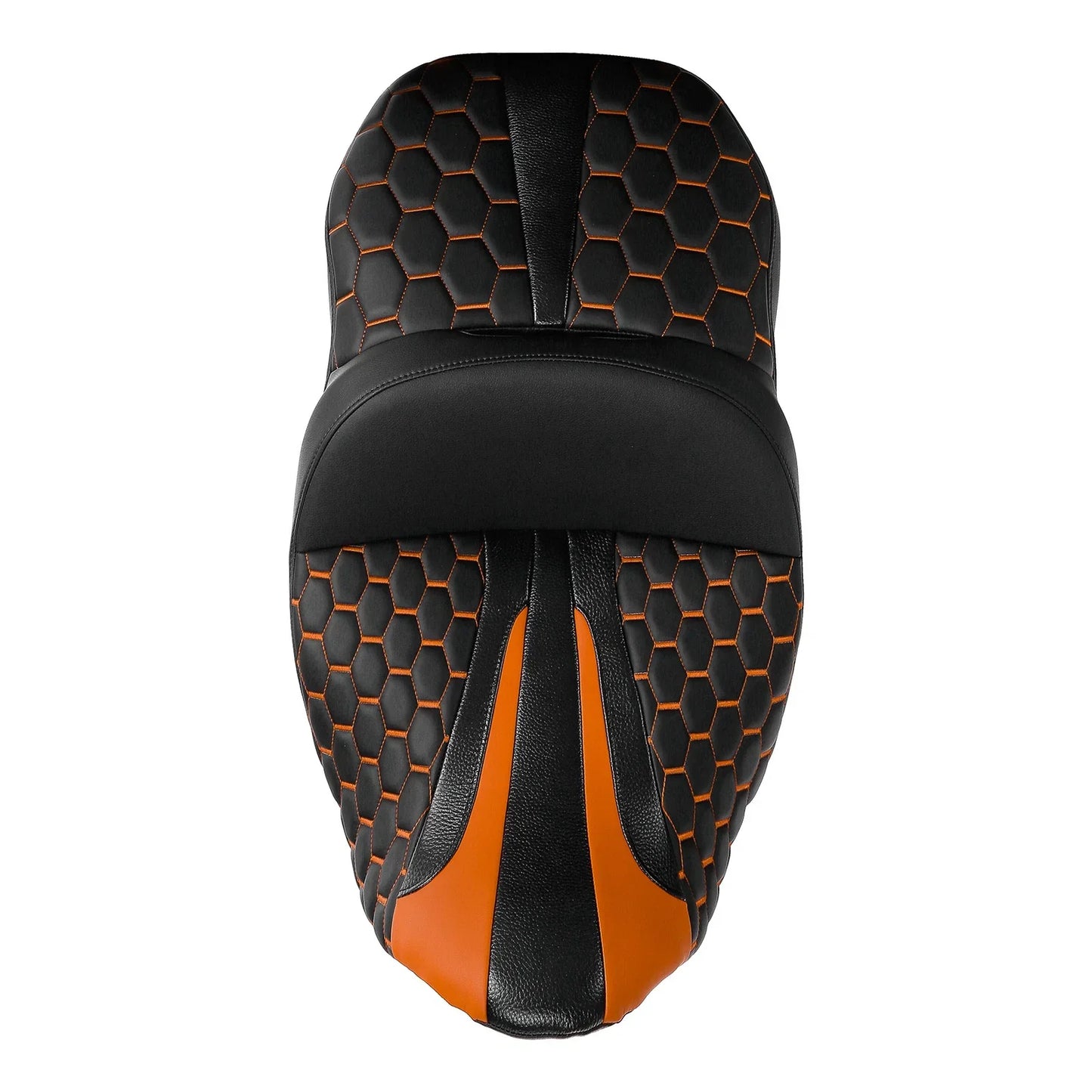Orange Black Gel Seat for Harley Touring Electra Glide (2009-2023)