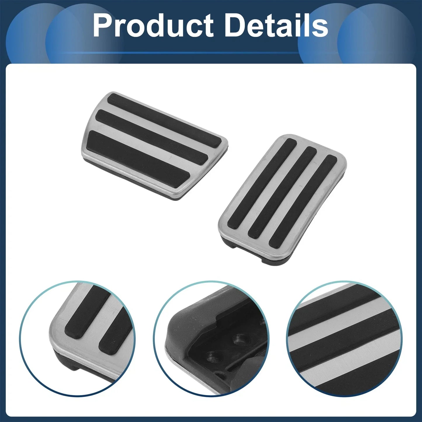 2 x Foot Accelerator Pedal Covers for Honda CR-V (2017-2022) Silver Tone