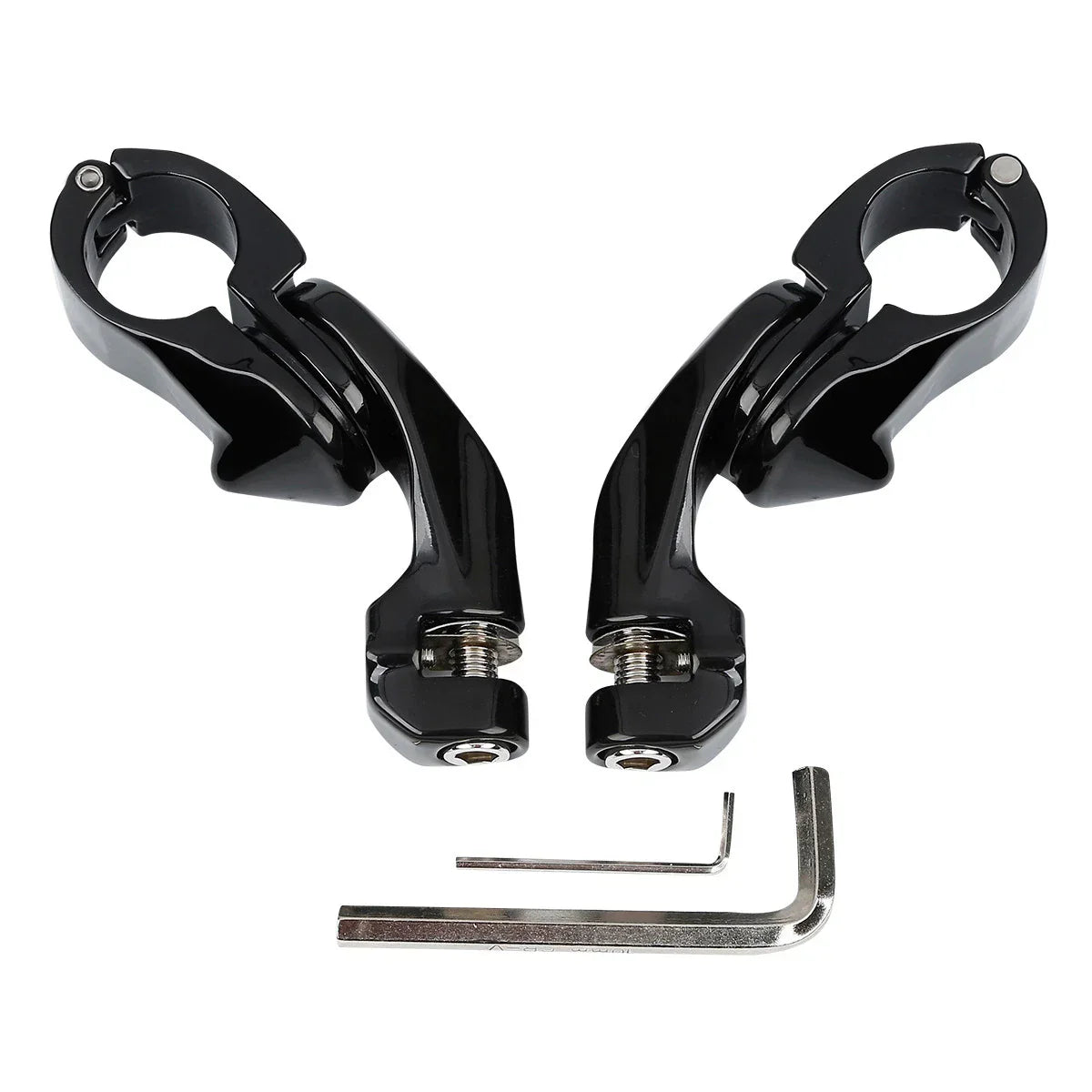 1 1/4'' Adjustable Engine Guards Footpeg Short Angled for Harley