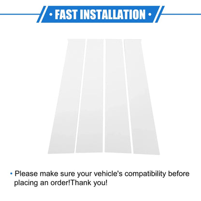 4 x Pillar Door Window Trim Covers for Dodge Ram 1500 (2009-2010) Silver Tone