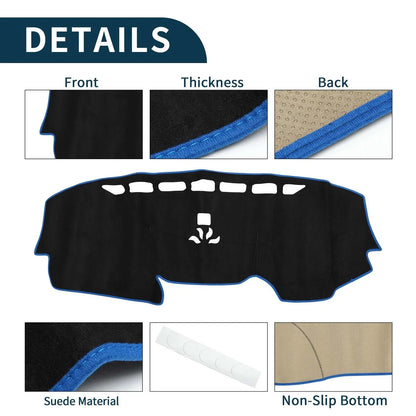 Dashboard Cover Mat for Honda CR-V 2017-2022 Sun Protector Pad Black Blue