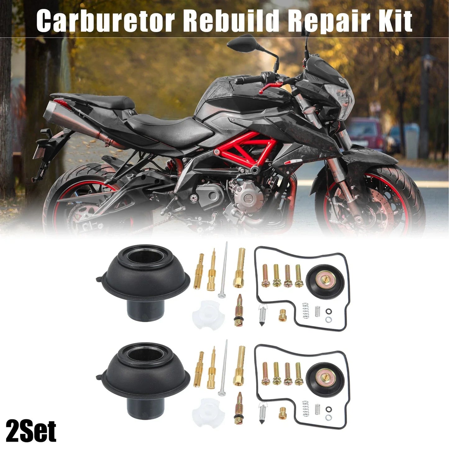 2 x Carburetor Repair Kit for Honda Steed VLX (1996-2009)