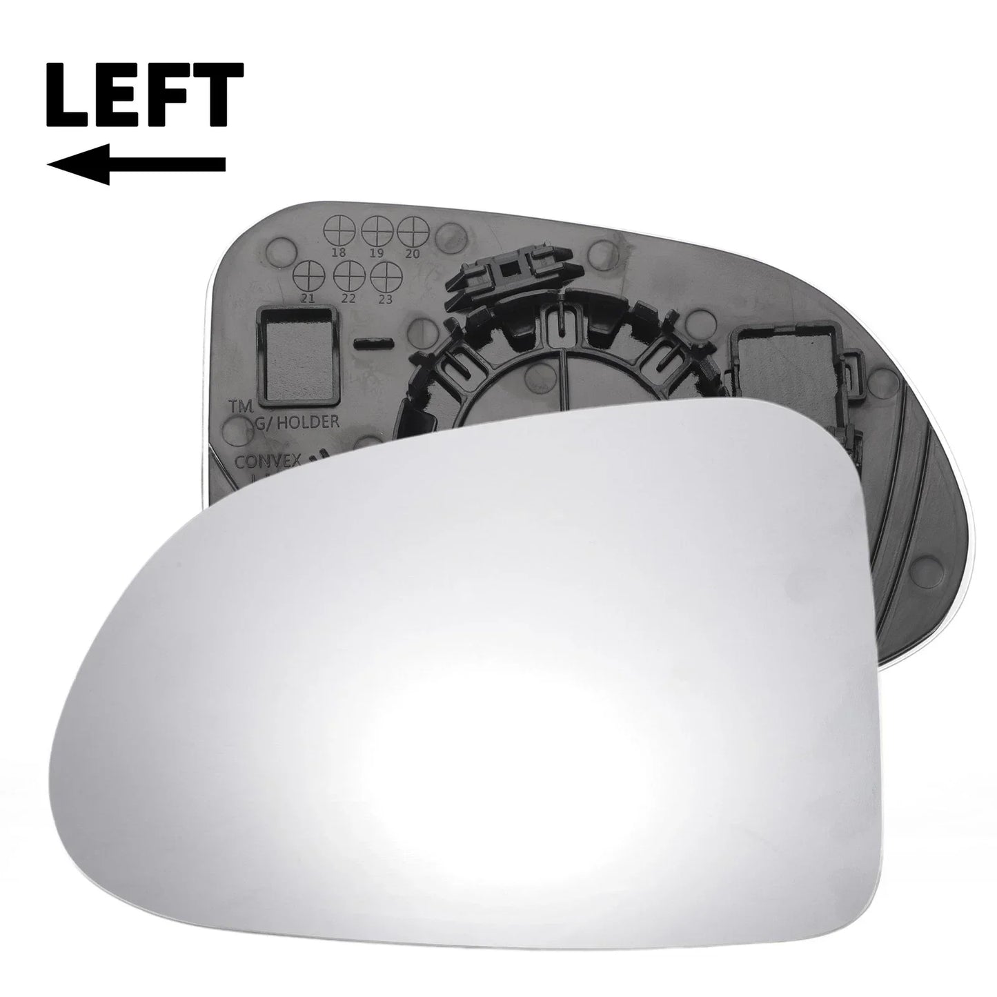 Left Driver Side White Mirror Glass with Back for Hyundai