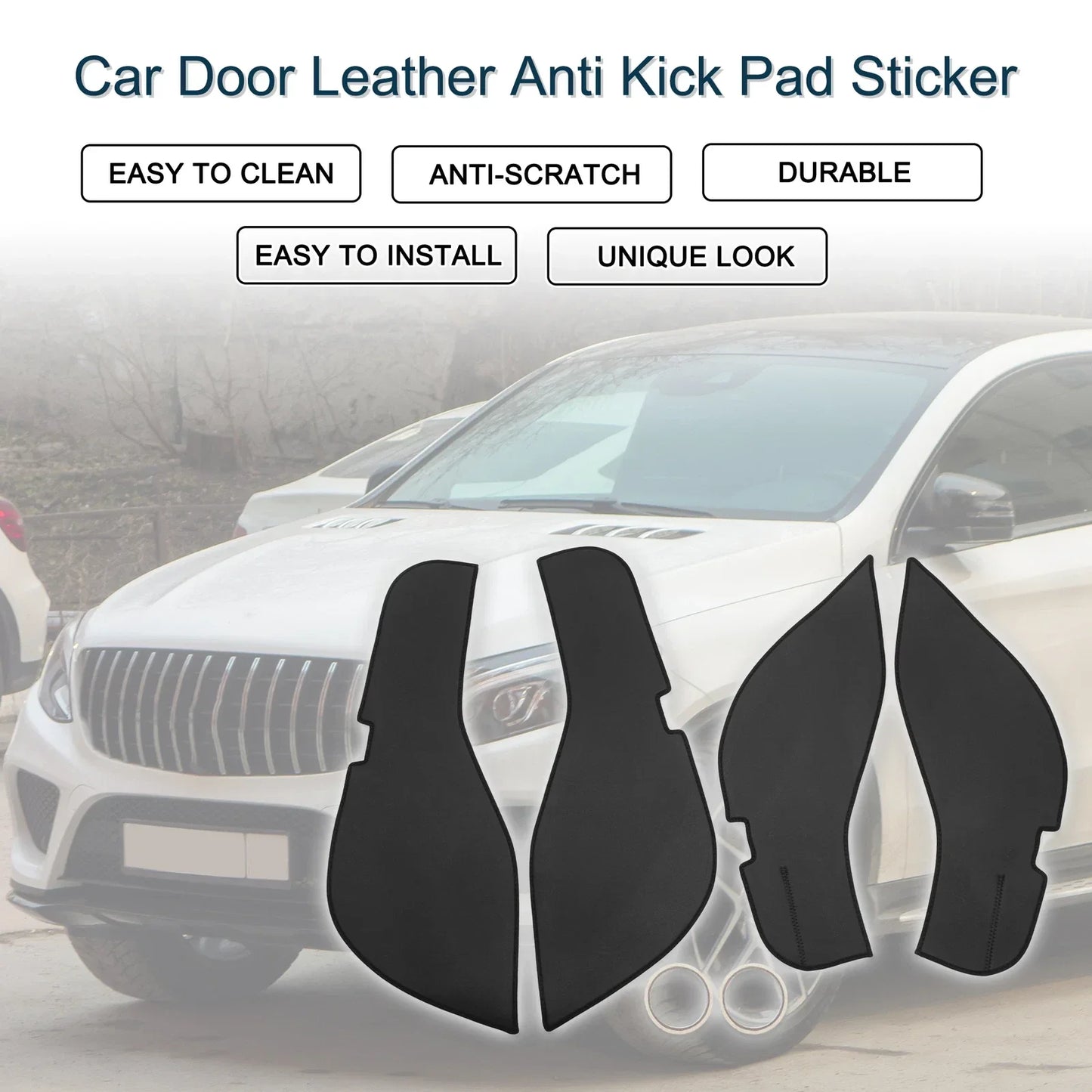 Car Door Leather Anti Kick Pad Sticker for Mercedes-Benz GLE (2019-2025)