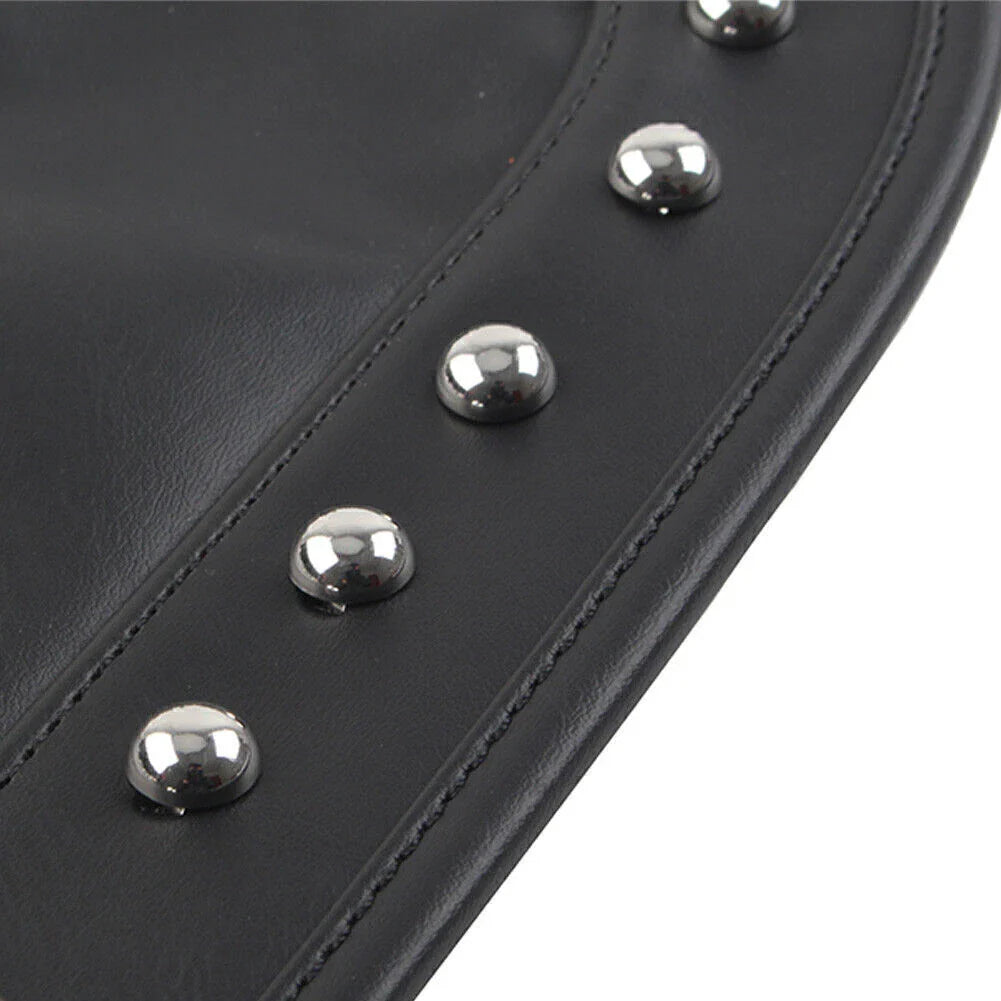 Black PU Leather Rear Fender Bib Solo Seat for Harley Heritage Softail (06-17)