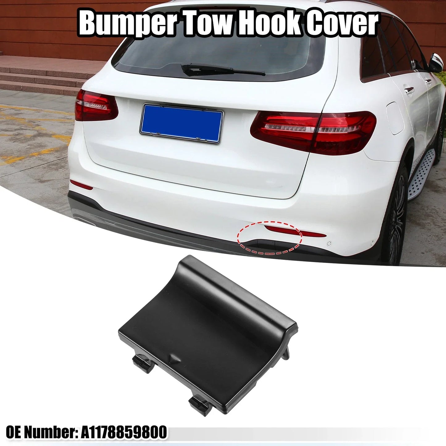 Rear Bumper Tow Hook Cover for Mercedes-Benz CLA 250 4Matic (2014-2019)