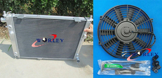 Aluminum Radiator + Fan for Saab 9000 2.3 Turbo (1991-1998)
