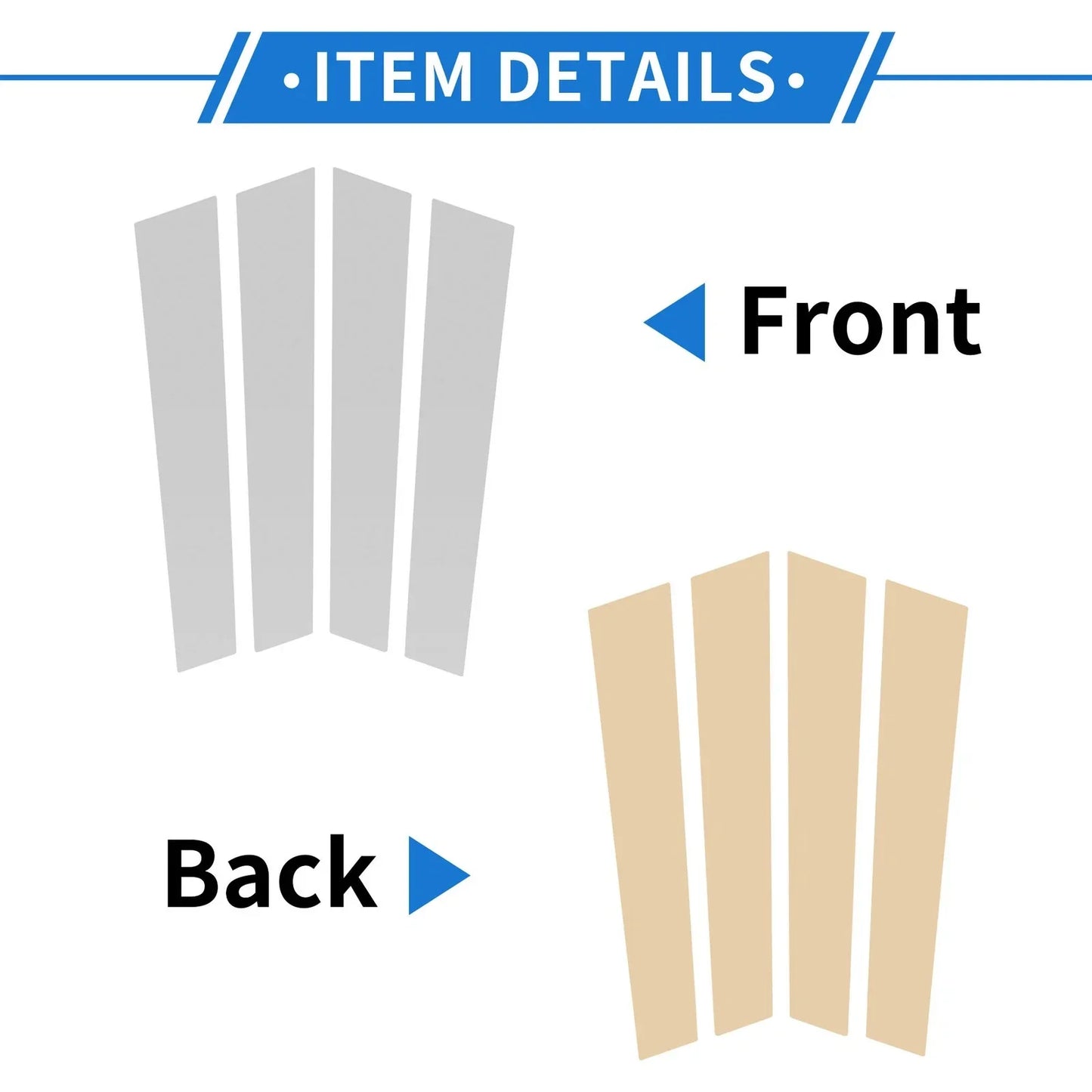 4 Pcs Door Pillar Window Trim for Porsche Panamera (2017-2021) Silver Tone