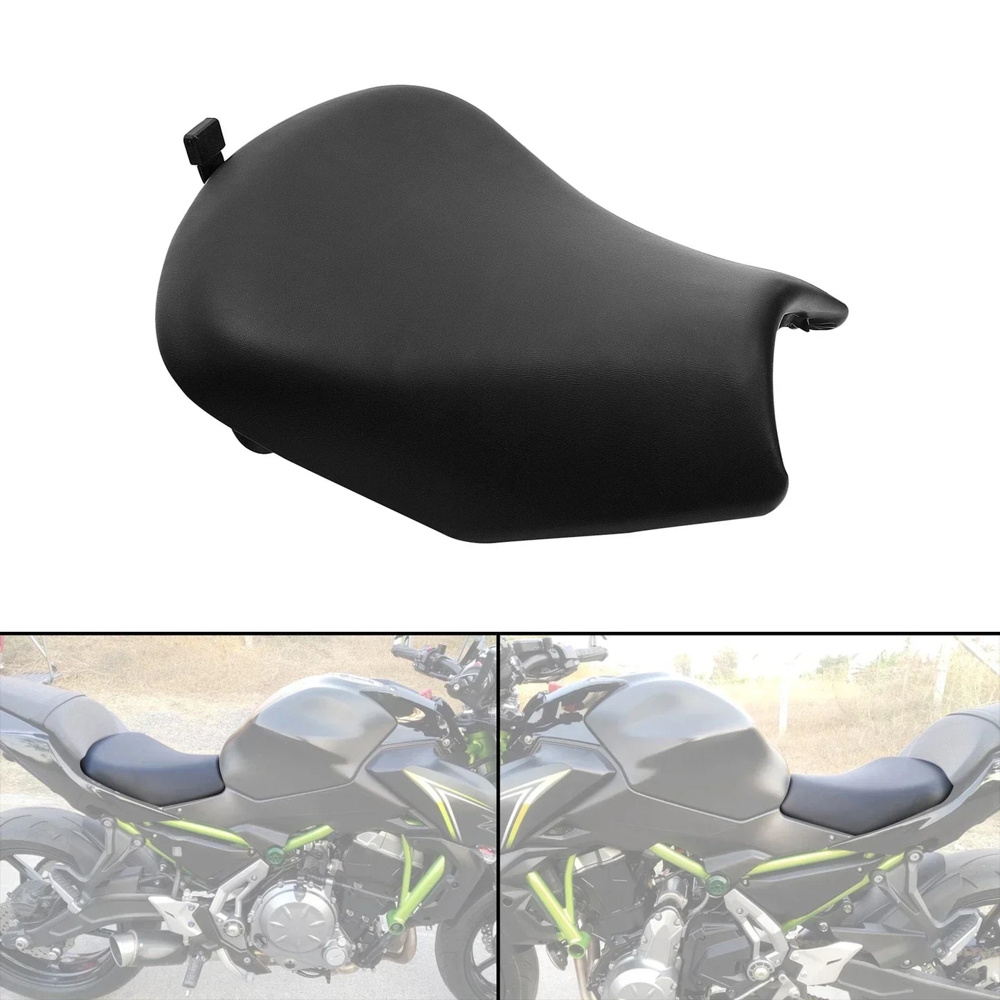 Black Front Driver Rider Seat for Kawasaki Z650 (2017-2024)