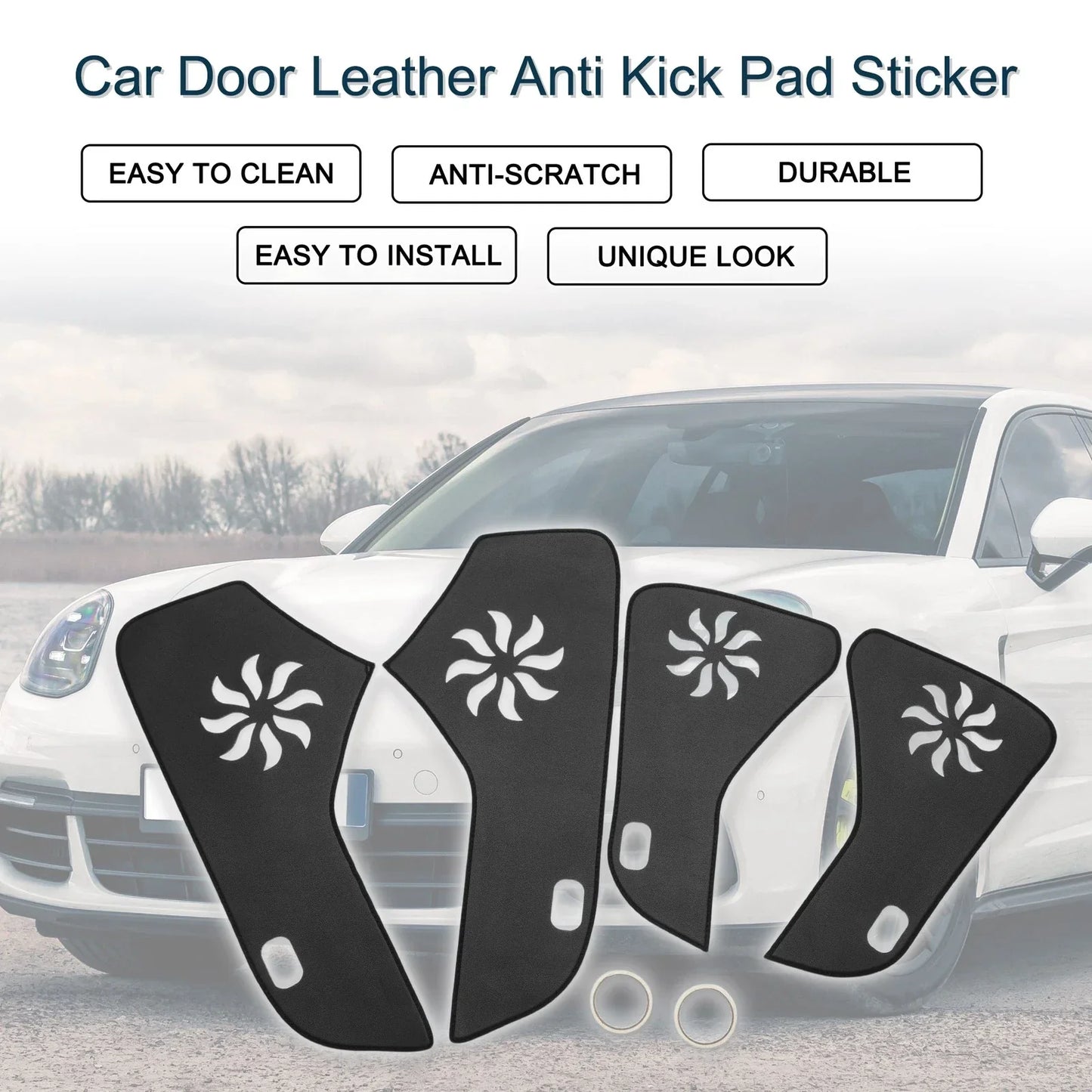 Car Door Leather Anti Kick Pad Sticker for Porsche Panamera (2010-2014)
