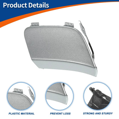 Front Bumper Tow Hook Cover for Mercedes-Benz (2012-2018) Silver Tone