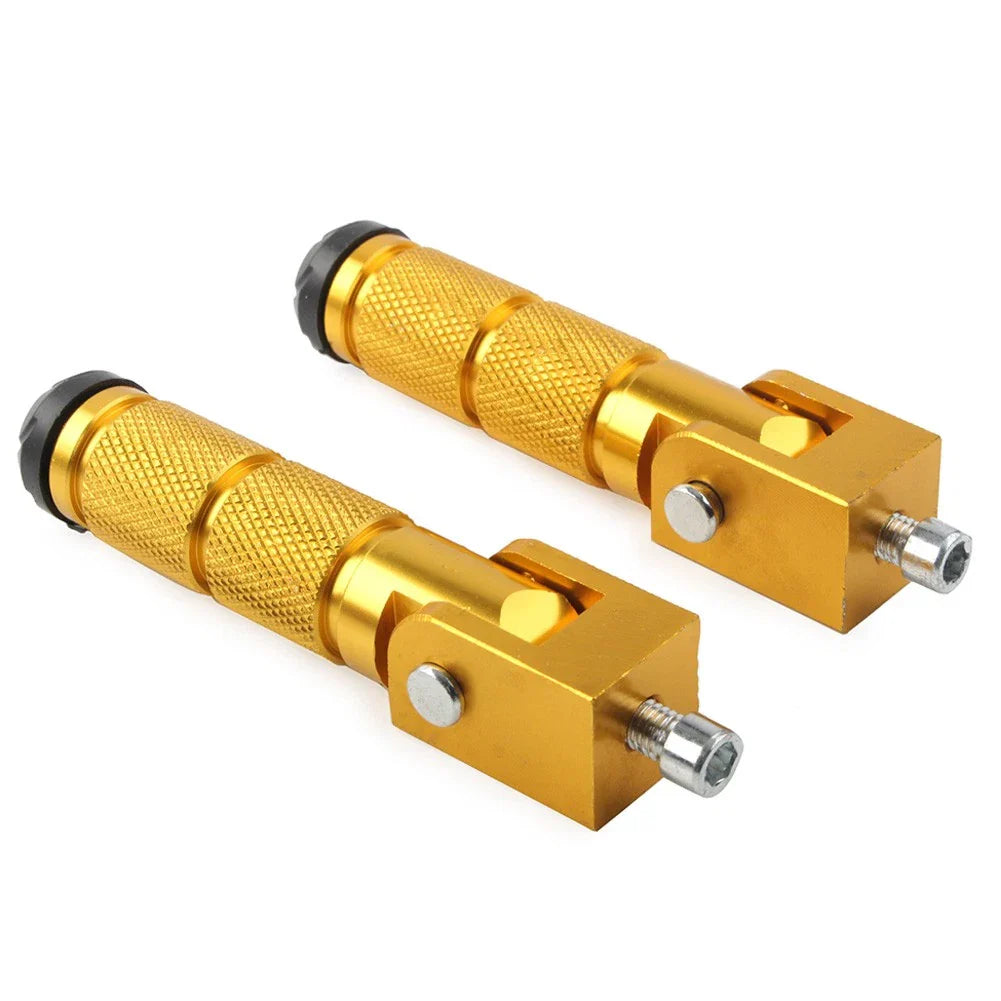 8mm Folding Footpegs for Electric Motor Bicycle ATV - Gold