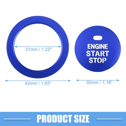Engine Ignition Button Decal for Hyundai Sonata (2011-2014) - Aluminum Blue