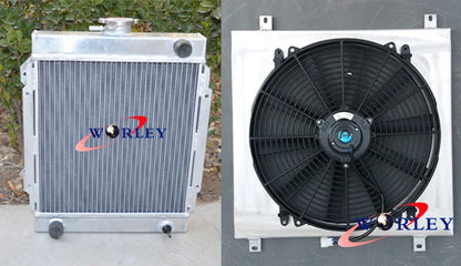 Aluminum Radiator, Shroud & Fan for Nissan Datsun 1200 B110 120Y (1970-1976)