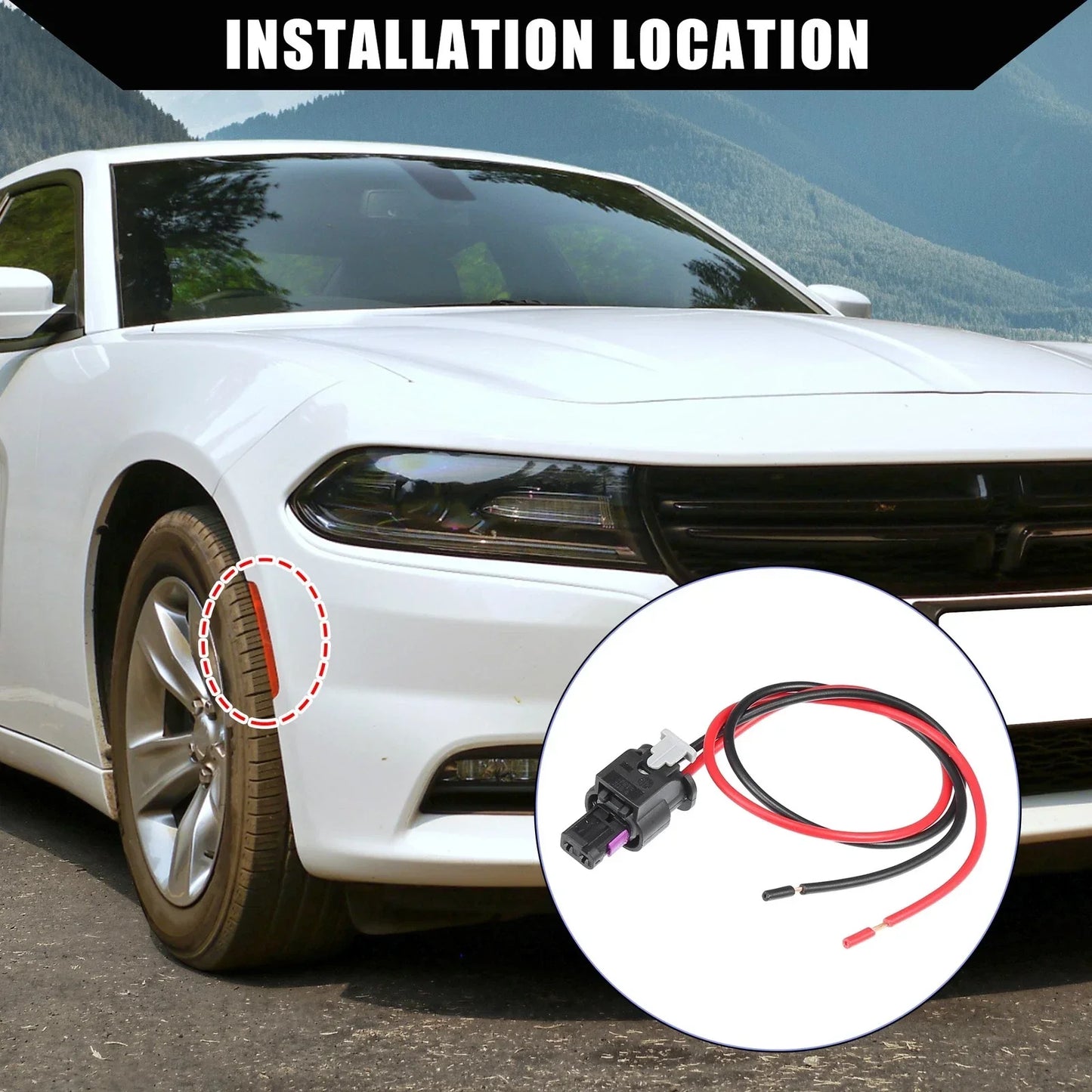 2 x Car Side Marker Pigtail Connectors for Dodge Charger (2015-2022)