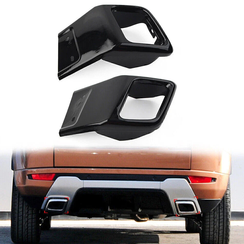 Black Rear Bumper Exhaust Trim for Land Rover Range Rover Evoque (2010-2018)