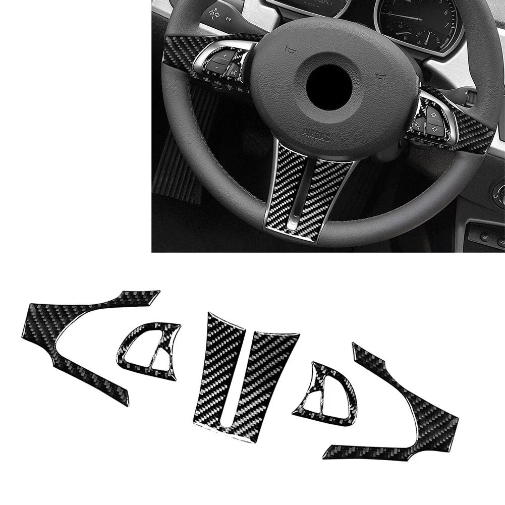 5 x Carbon Fiber Steering Wheel Trim Cover for BMW Z4 (2003-2008)