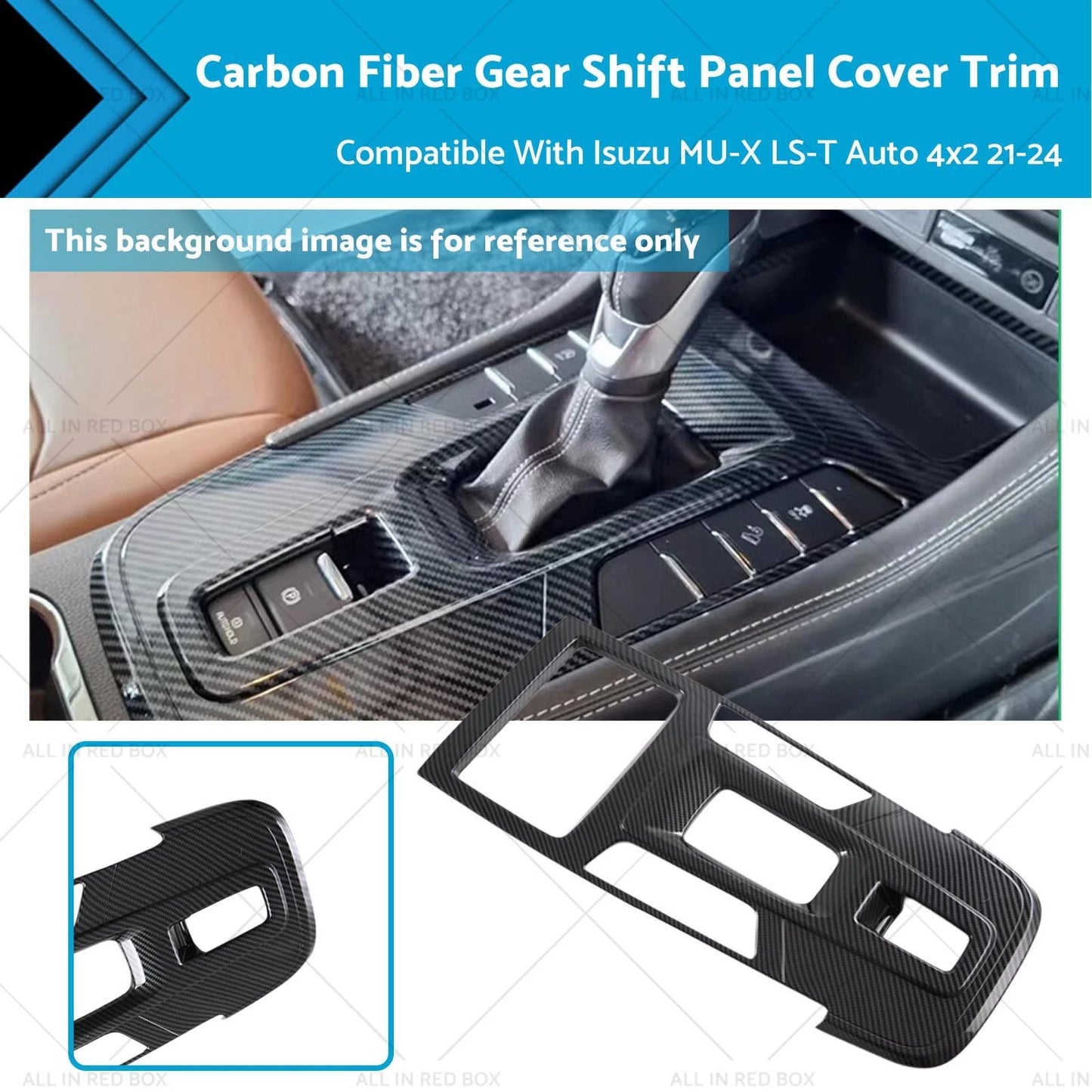 Carbon Fiber Gear Shift Panel Cover for Isuzu MU-X LS-T (2021-2024)