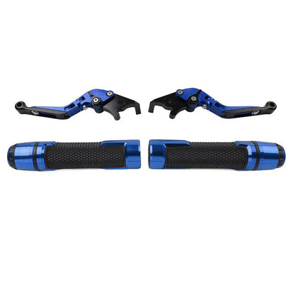 Blue Brake Clutch Lever Handlebar Grip Set for Yamaha MT-15, XSR155 (2019-2023)