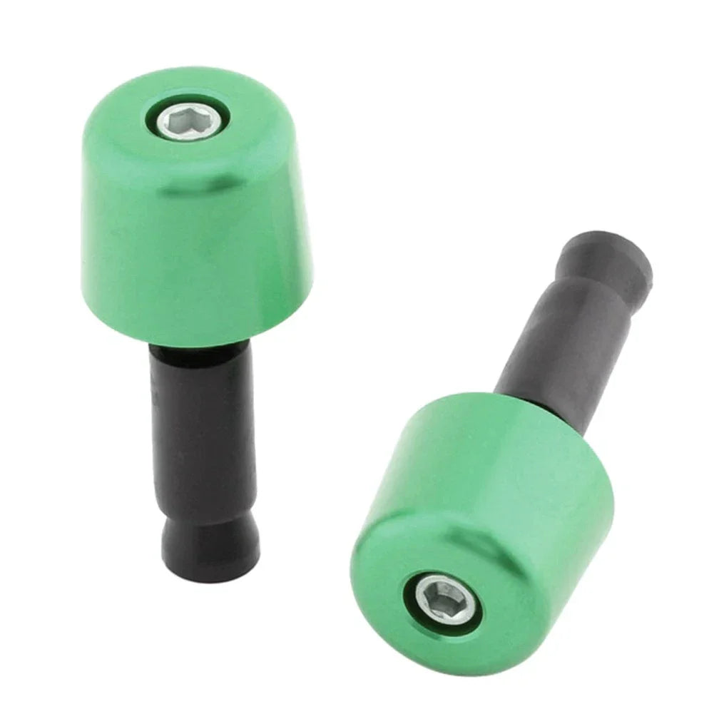1in Green Handlebar Hand Grips & End Caps for Universal Motorcycle (N/A)
