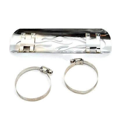 Universal Silver Exhaust Muffler Pipe Heat Shield Cover for Motorcycle