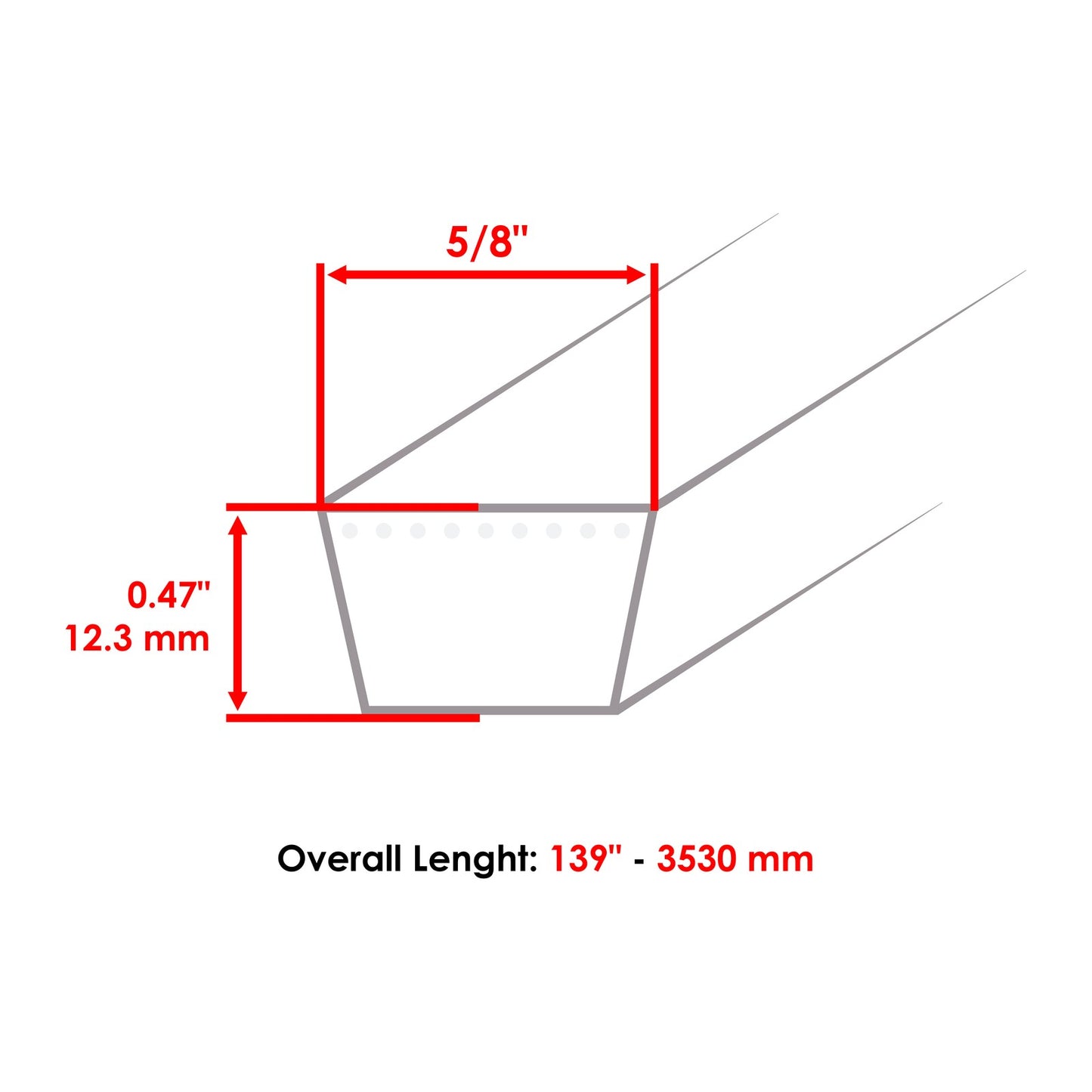 CW Deck Aramid Belt Replacement for Land Pride FDR15 Series FDR1560 (2004–)