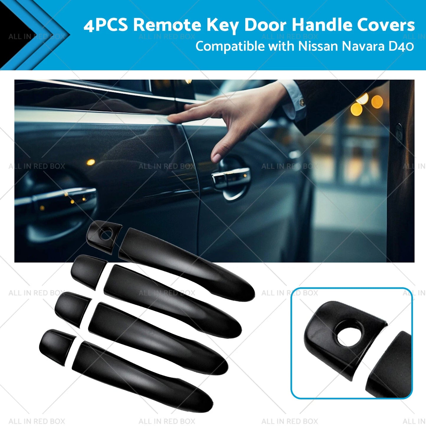 4 x Remote Key Door Handle Covers for Nissan Navara D40 (2005-2015)