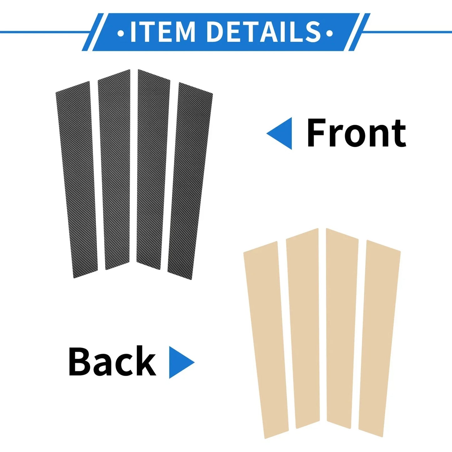 4 Pcs Door Pillar Window Trim for Porsche Panamera Carbon Fiber (2010-2023)