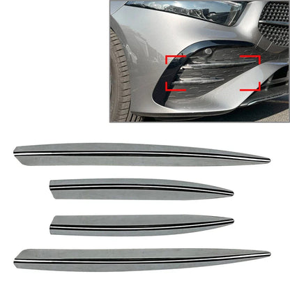 Fog Light Strips Grille Cover Trim Chrome for Mercedes Benz A Class (2023)