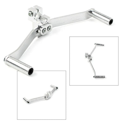 Dual Way Gear Shift Lever Footrest Pedal Shifter for Motorcycle - Silver Aluminum