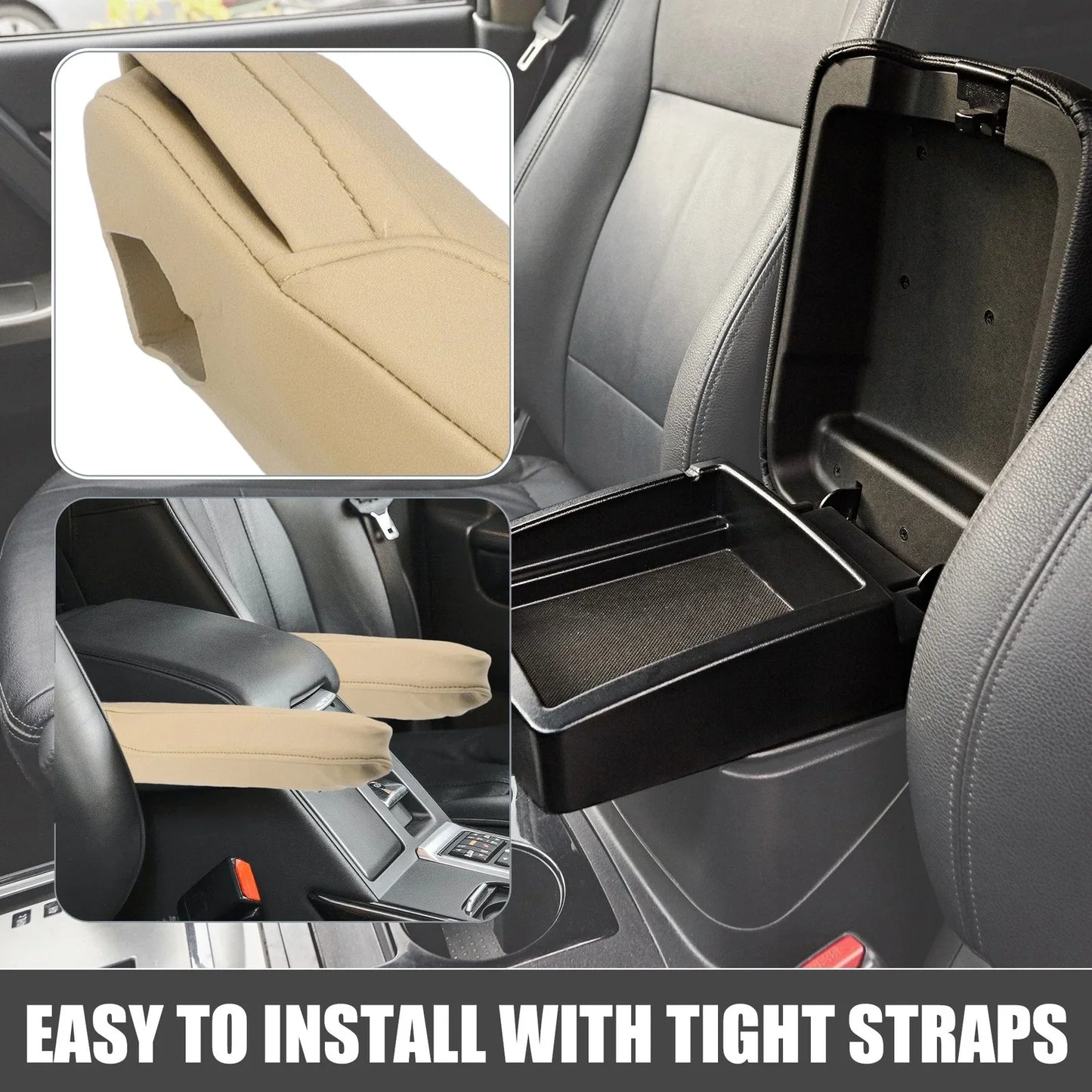 Car Armrest Covers for Honda Odyssey (Light Brown)