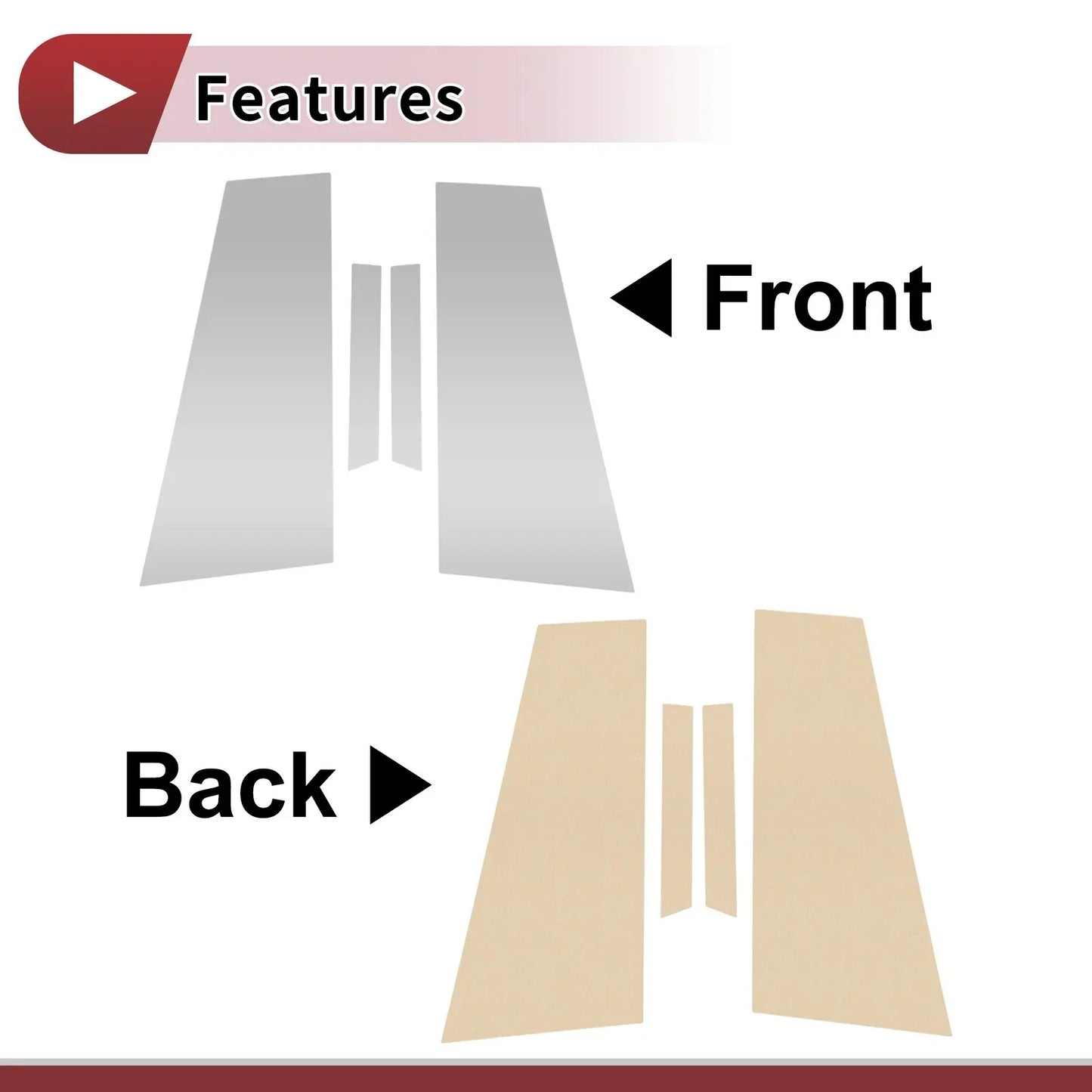 4 Pcs Door Pillar Window Trim for Mercedes-Benz CLS (2020-2023) Chrome Silver