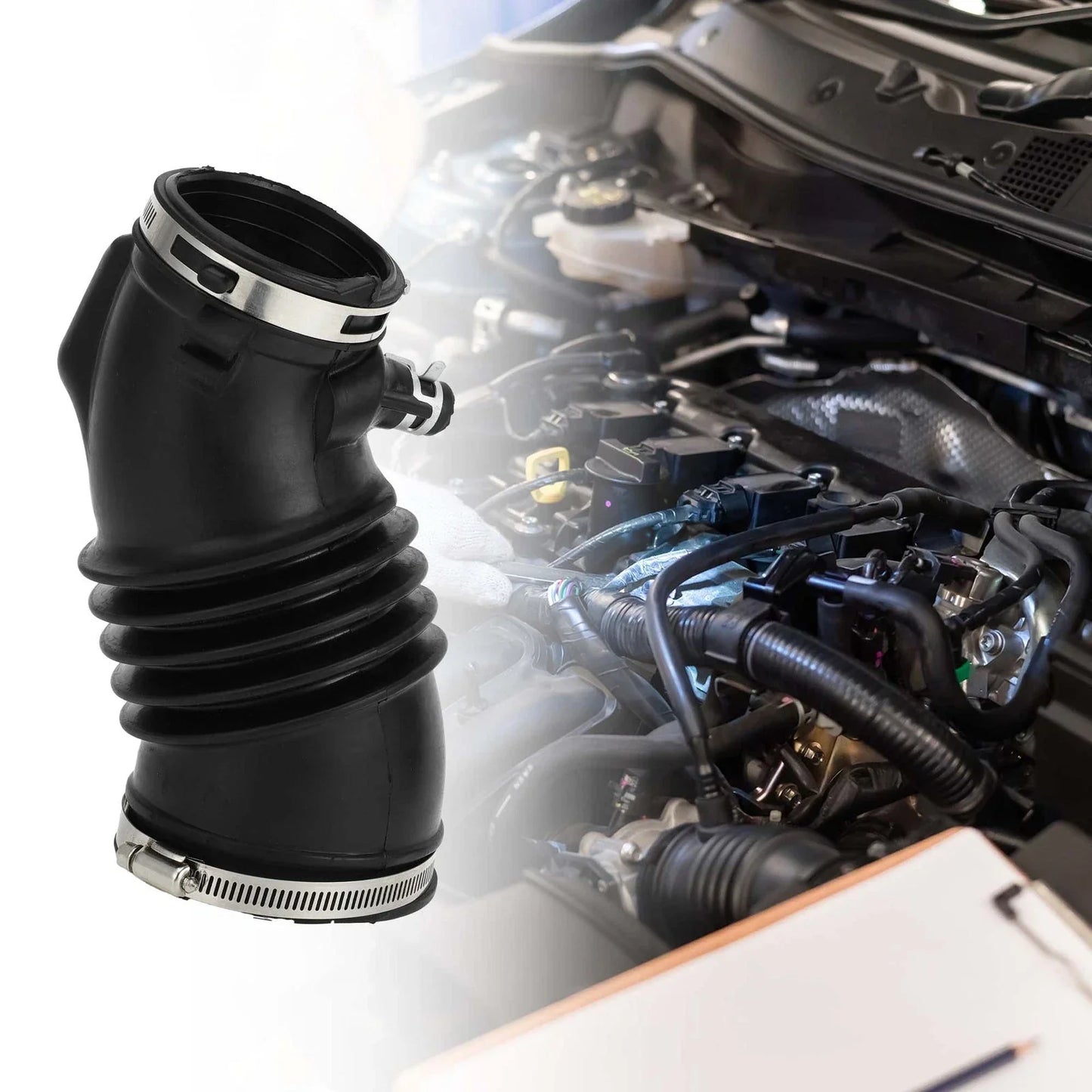 Intake Hose Tube with Clamps for Honda Odyssey (2011-2017) - Black, 1 Pc