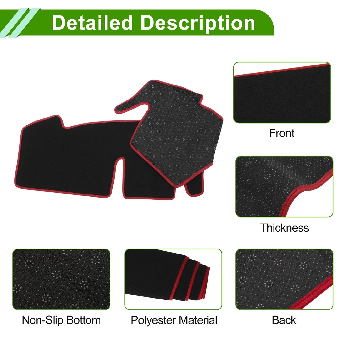 Dashboard Cover for Honda N-ONE JG3 JG4 2020-2024 Black Red 1 x Anti-Slip