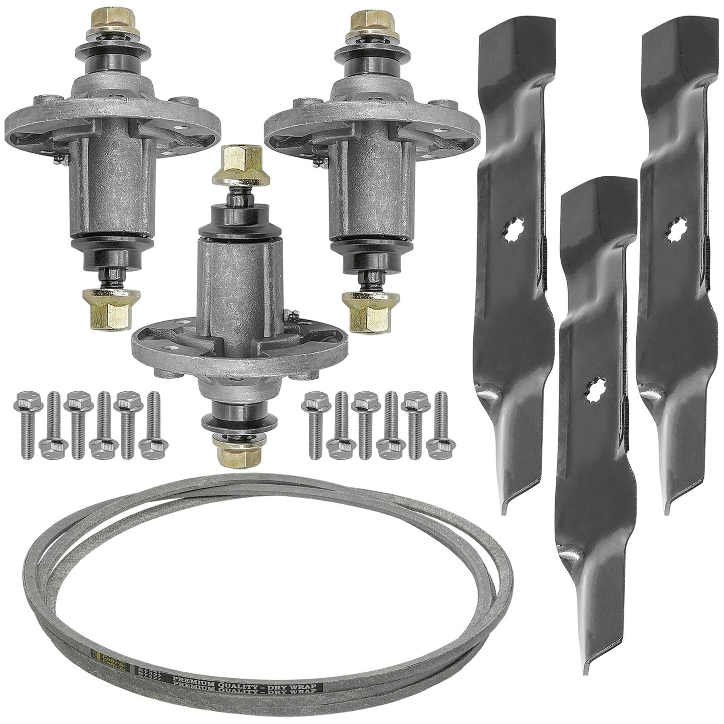 Caltric Deck Spindle Blade And Belt Replacement Kit for John Deere LA145 (1990–2001)