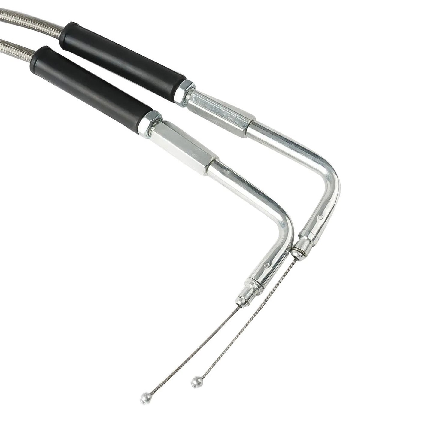 56-1/2" Stainless Steel Throttle & Idle Cables for Harley-Davidson