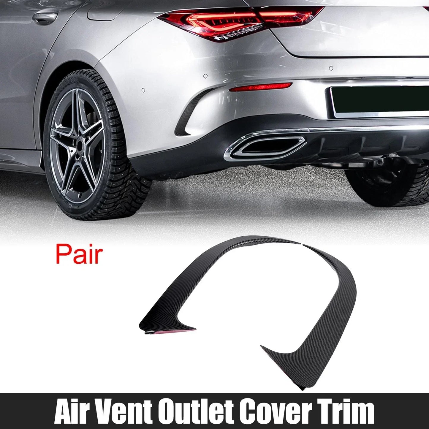 Car Rear Bumper Spoiler Air Vent Outlet Cover Trim for Mercedes-Benz