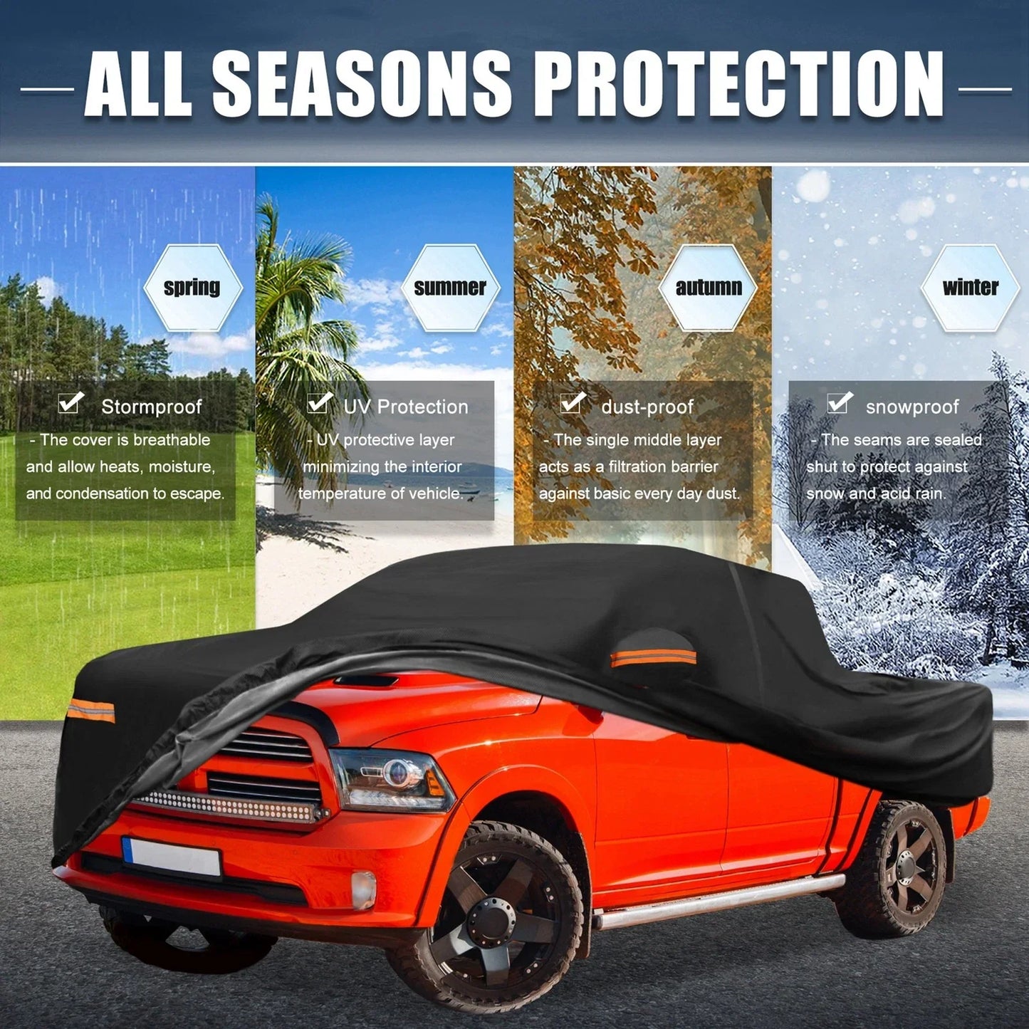 Waterproof 210D-PU Oxford Car Cover for Dodge Ram Crew