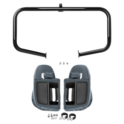 Lower Vented Fairings for Harley Touring 2014-2023 Gunship Gray