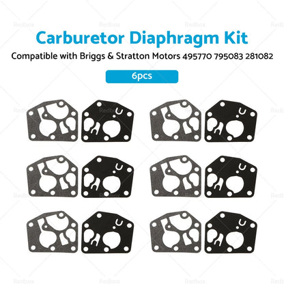 6x Carburetor Diaphragm Kit for Briggs & Stratton Motors