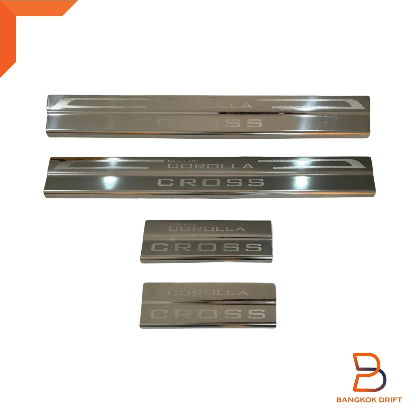4 x Chrome Door Sill Scuff Plates for Toyota Corolla Cross (2020-2024)