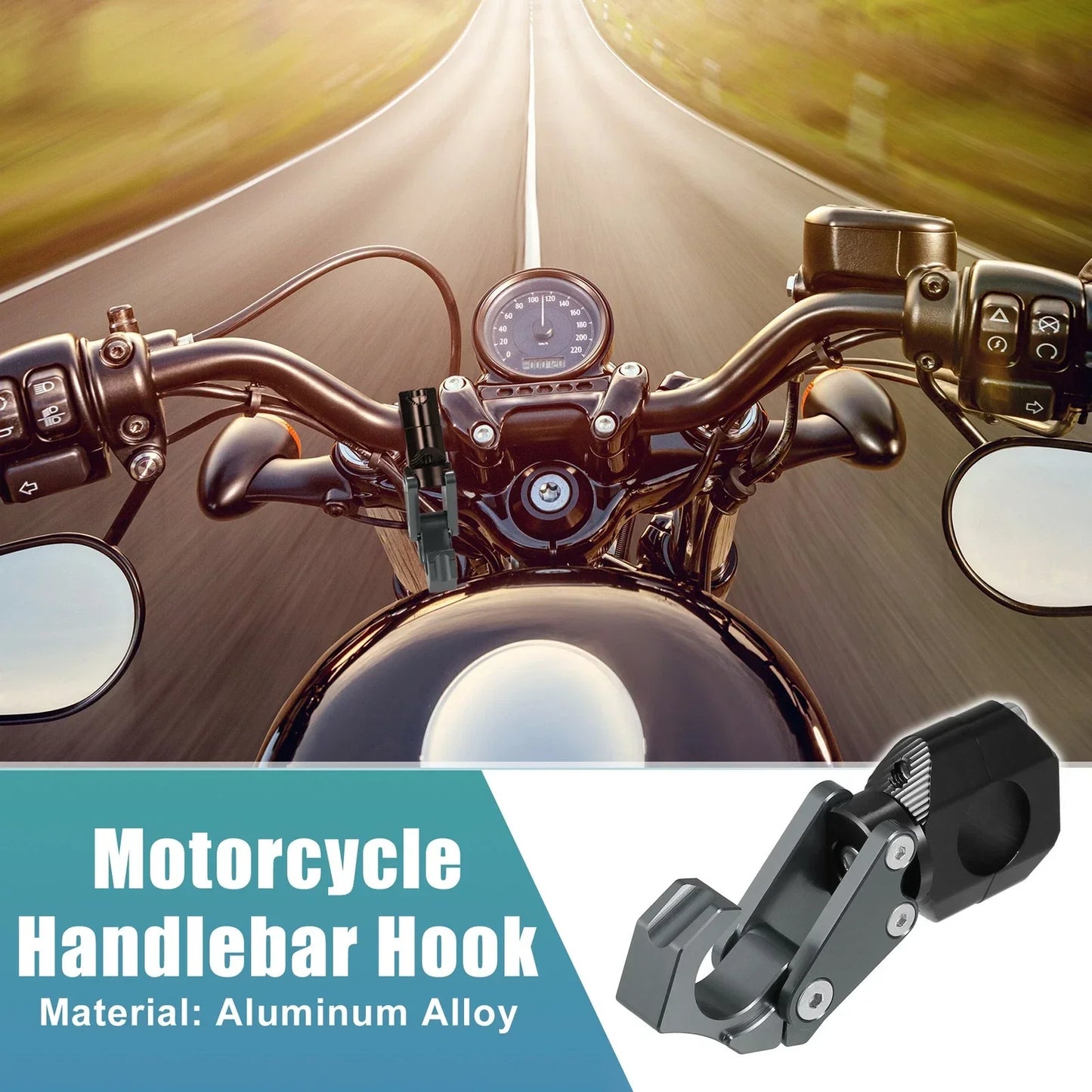 Motorcycle Handlebar Hook Set for Honda ADV150 Aluminum Alloy Titanium Tone