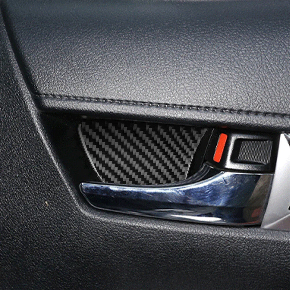 4Pcs Carbon Fiber Inside Door Bowl Cover Trim for Toyota Hilux (2015-2021)