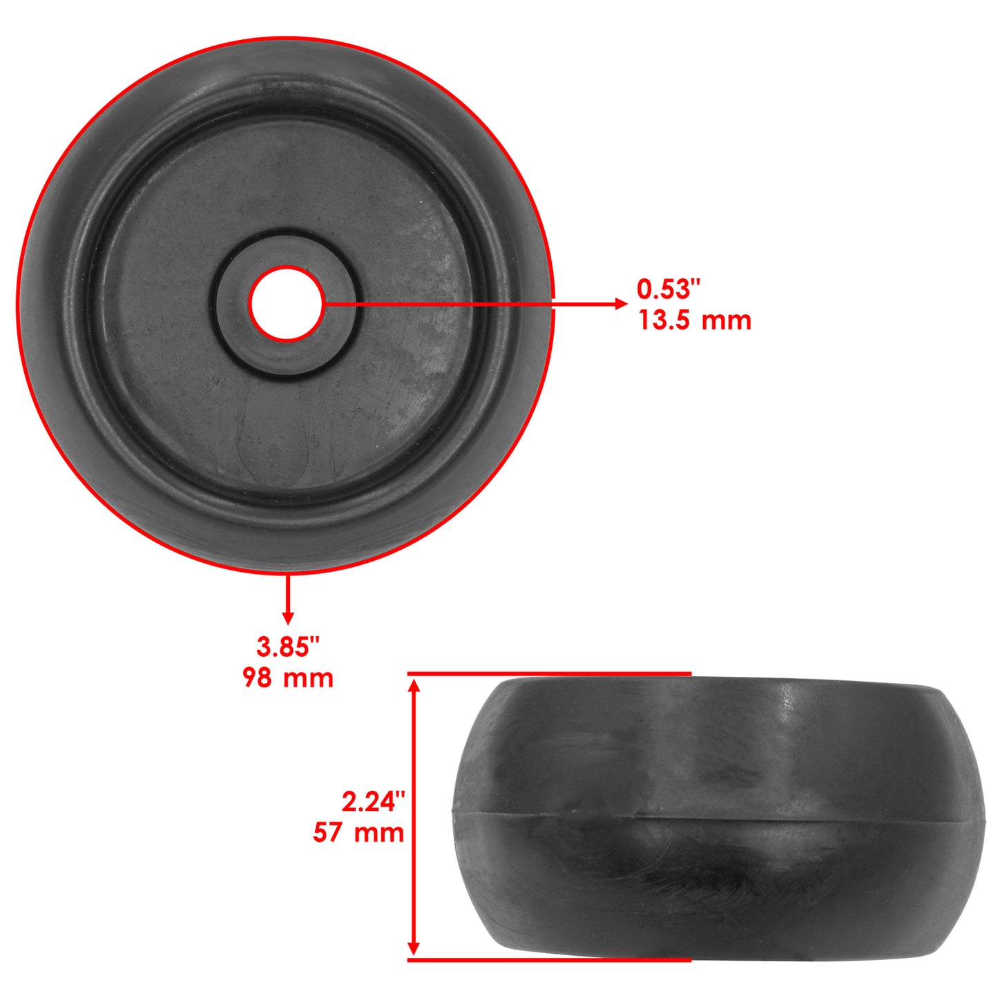 42 Inch Deck Wheel with Hardware Kit for Snapper 200Z ZT1842 to ZT2142