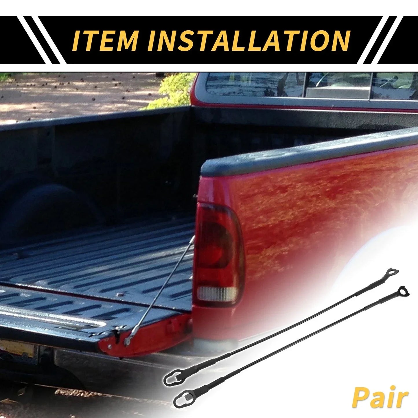 Tailgate Cables 2 x Support Cables for Dodge Ram 1500 2500 (2002-2023)