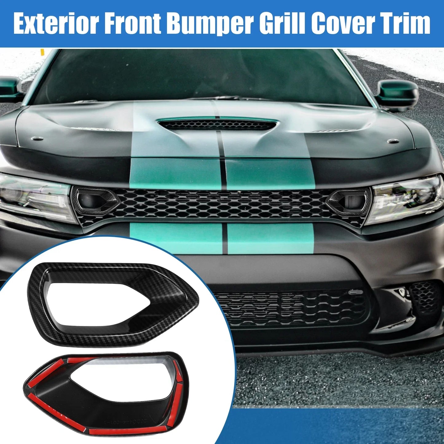 Front Bumper Center Grill Trim Cover for Dodge Charger R/T (2015-2023)