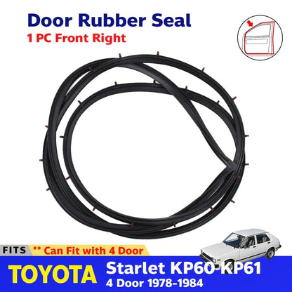 Door Rubber Seal Front Right Fits Toyota Starlet KP60 KP62 4D Sedan 1978-84 D09