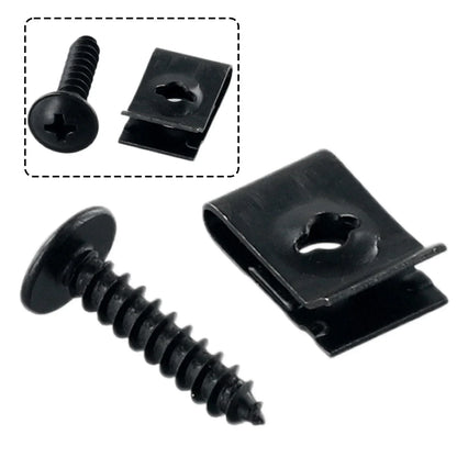 U-type Clip With Screw / 20x / Car Bumper Fender Trim Fasteners for Car